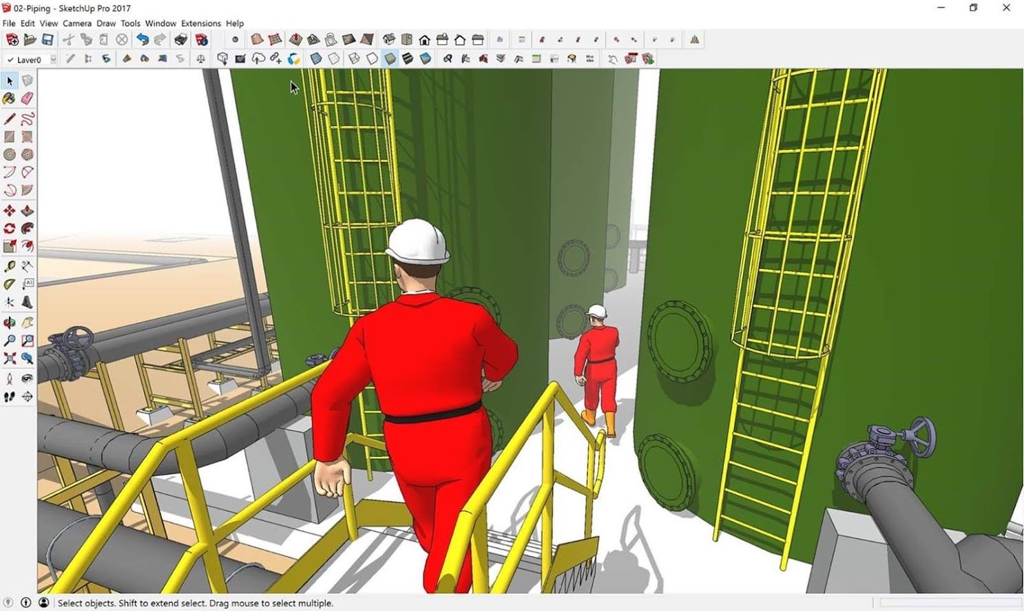 A 3D model of a biogas plant