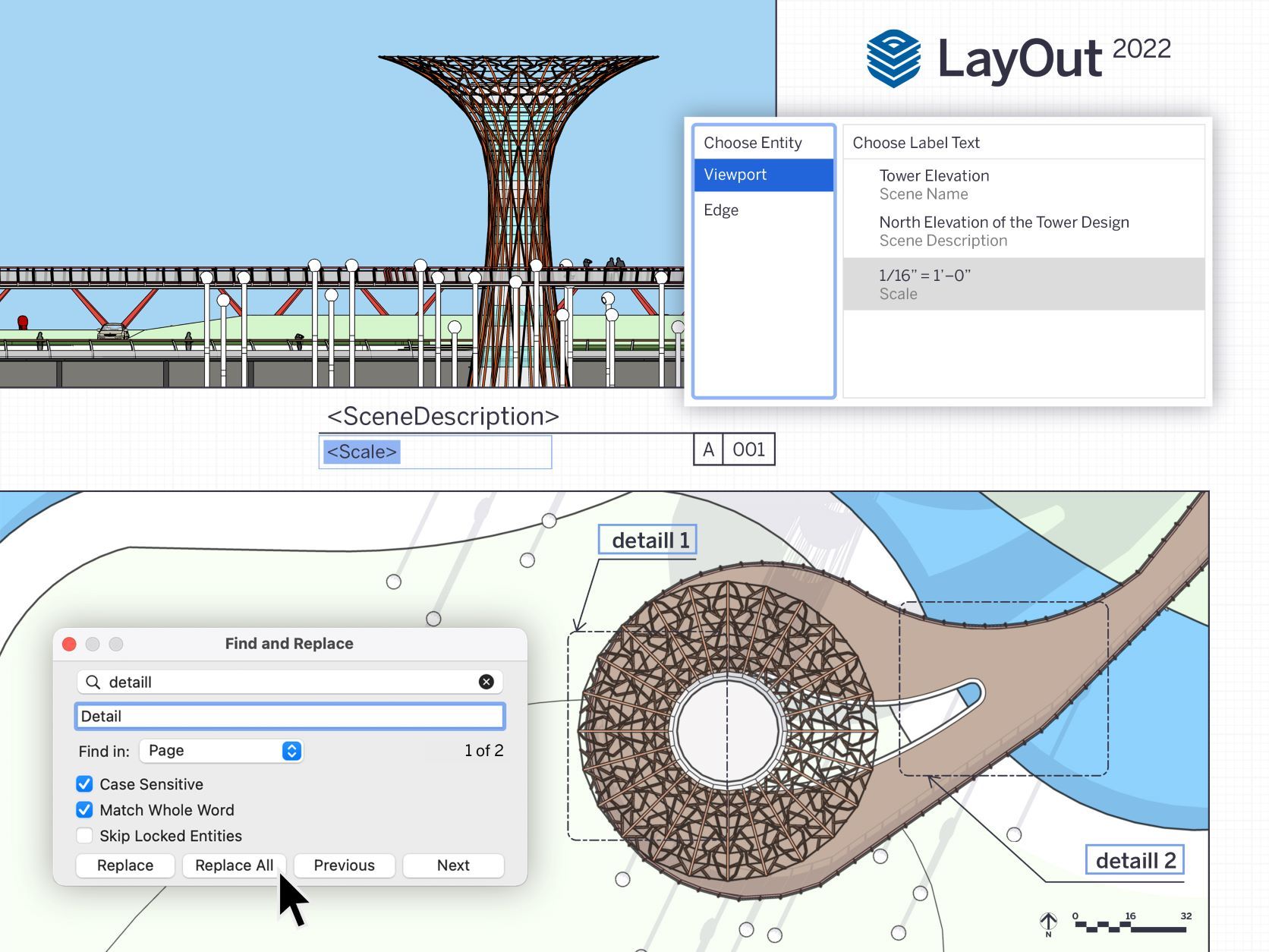 Image of LayOut UI and tools
