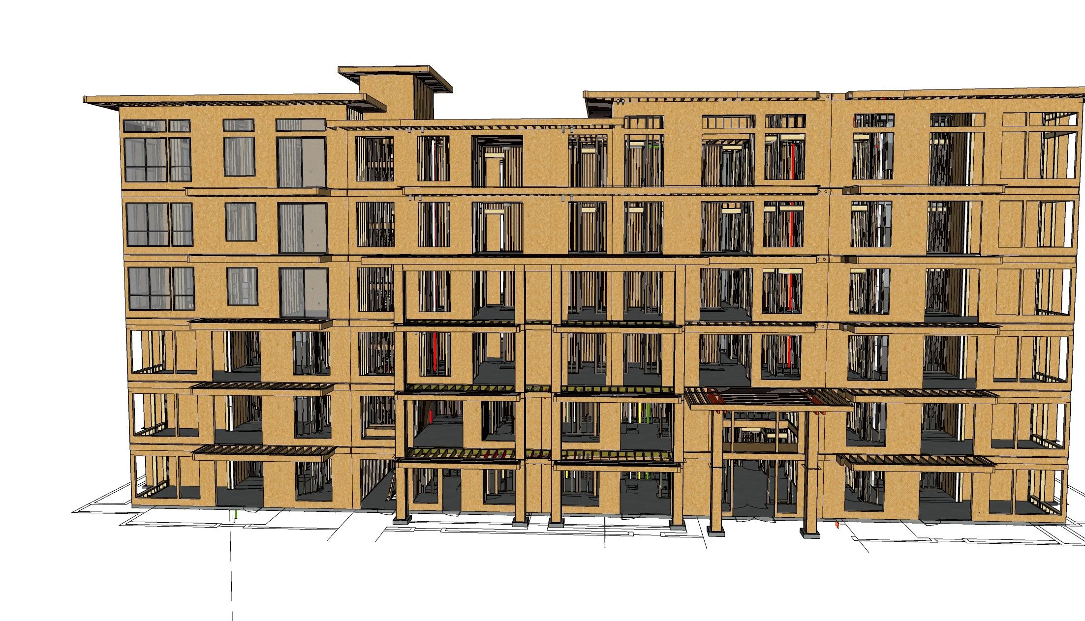 six-story, timber-framed structure in Calgary