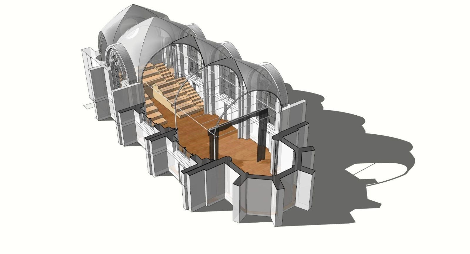 3D model of Tours Chapel. Image courtesy of Clé Millet.