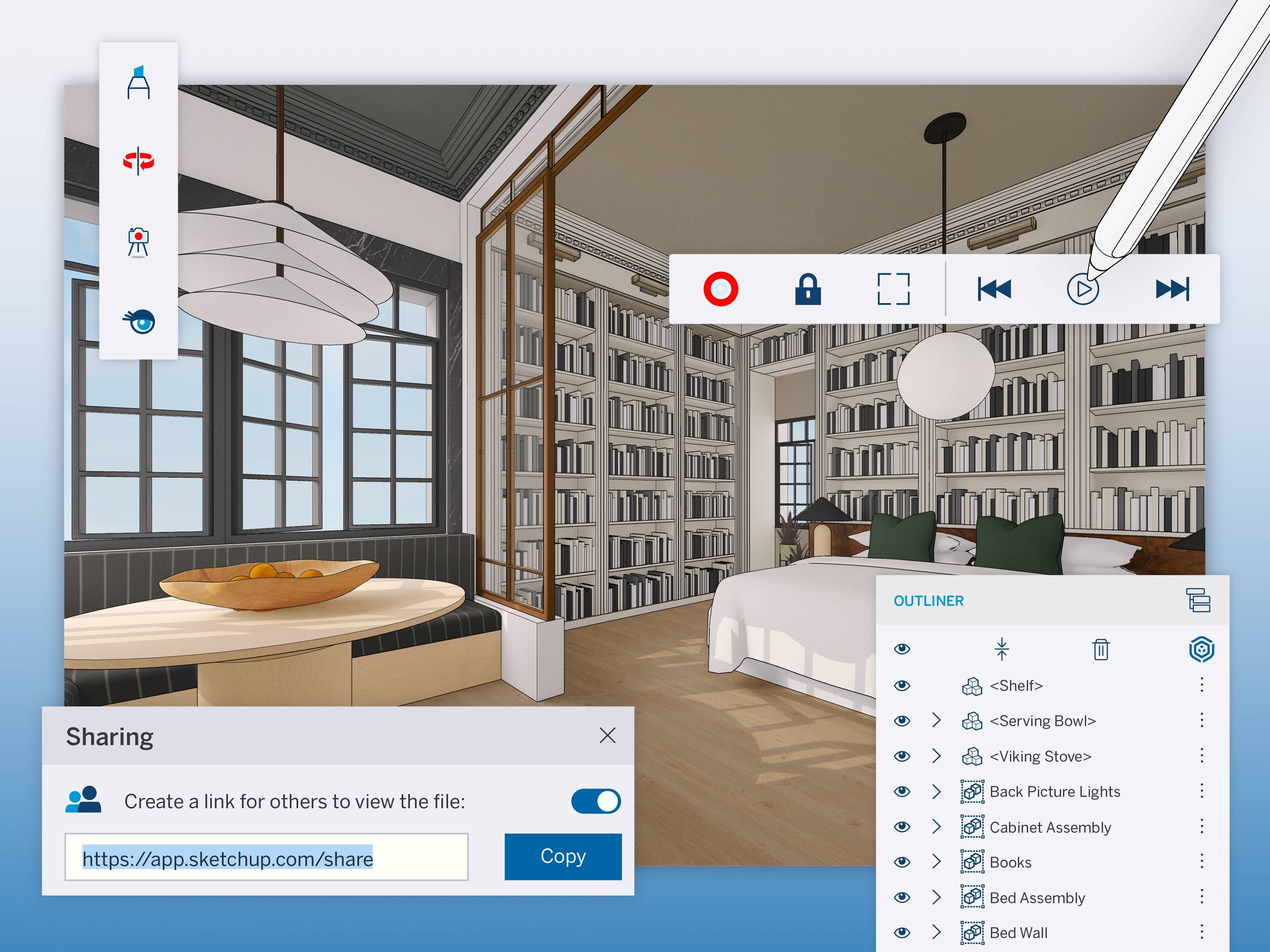 Image of link sharing capabilities