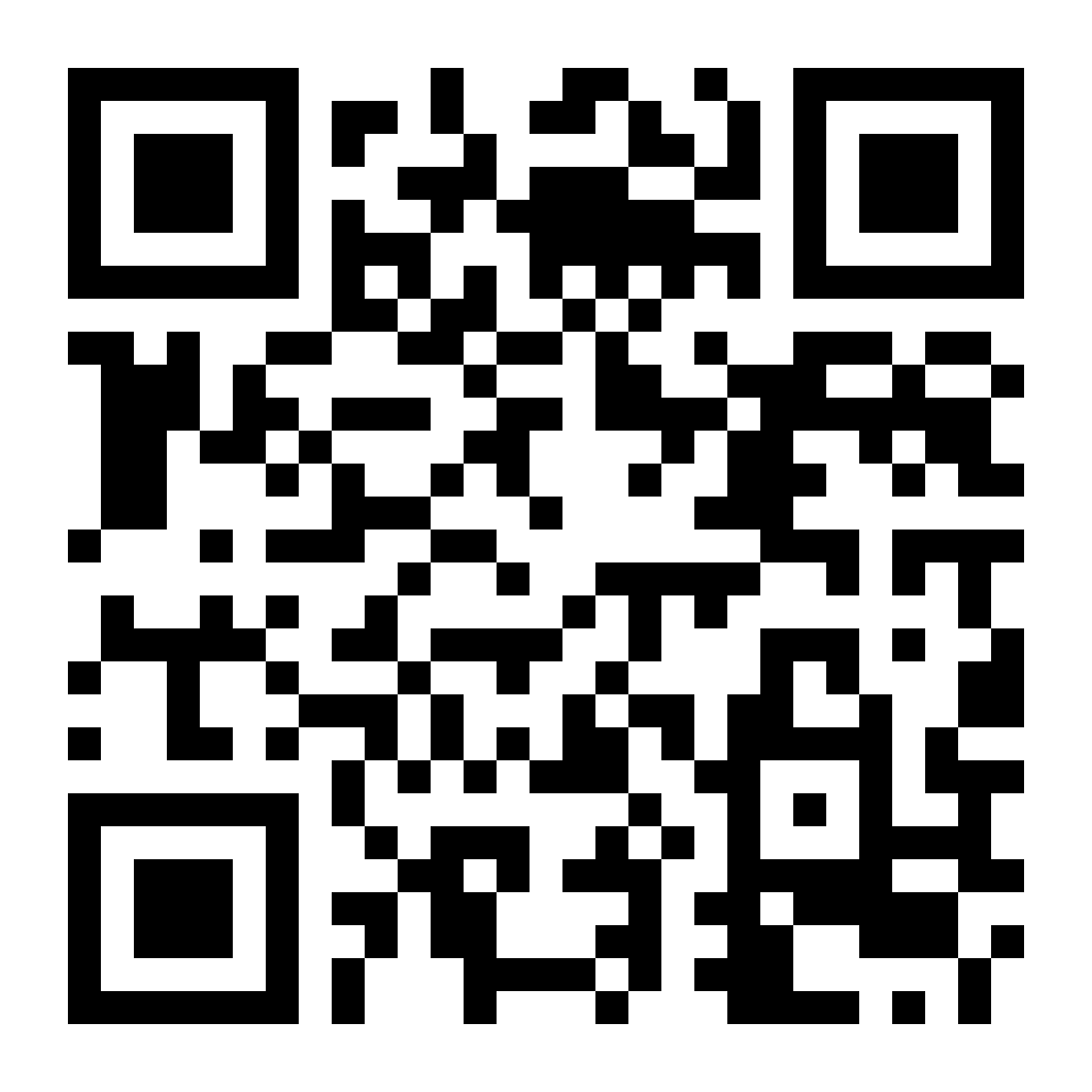 A black and white QR code for scanning.
