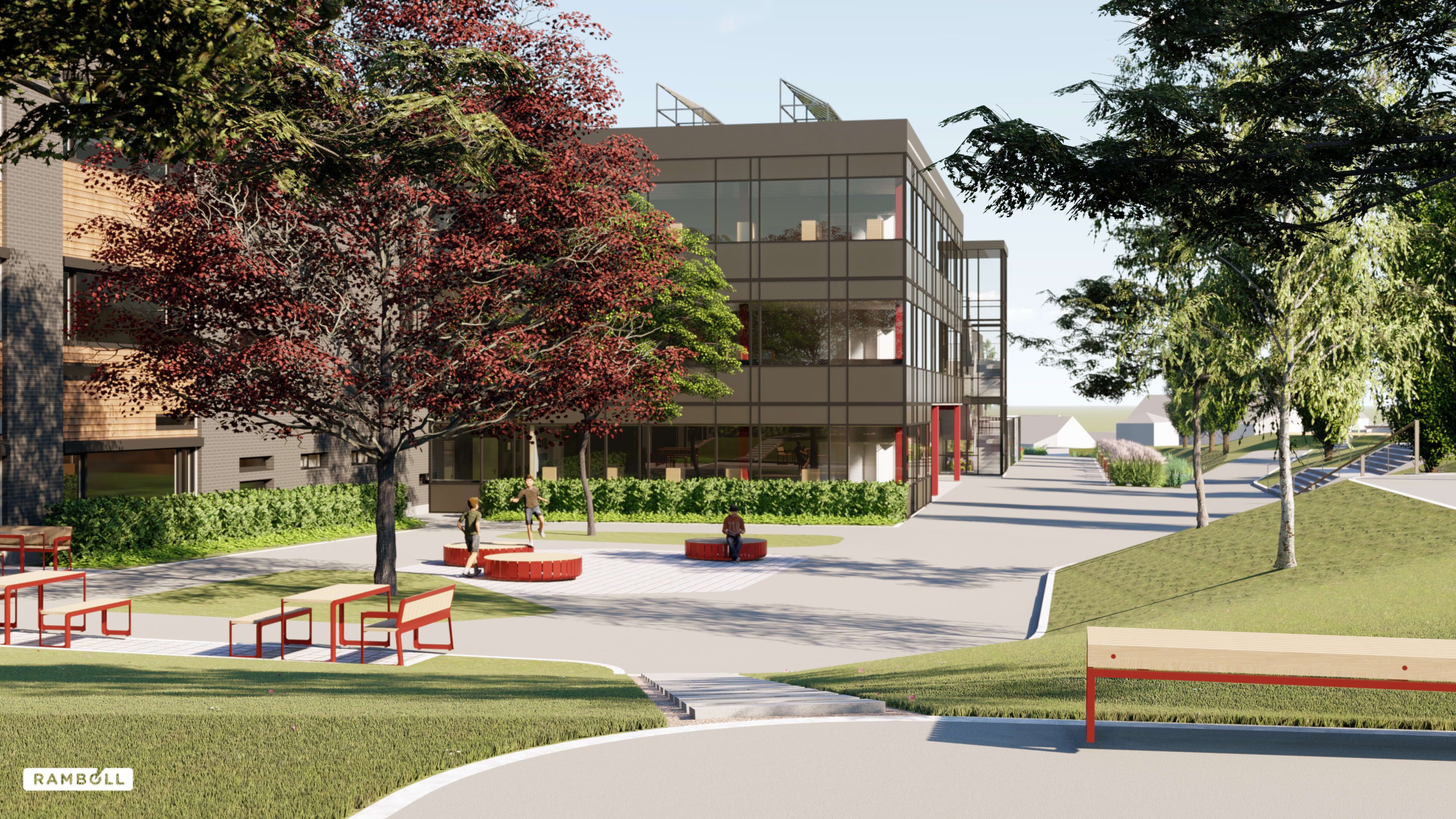 Veiavangen middle school, Mjøndalen, Norway. An all-Rambøll project where several BIM models from different programs were com