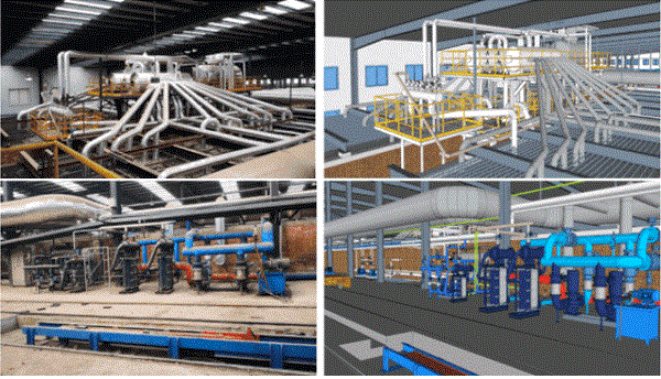 Photograph of the plant (left) and SketchUp model (right).