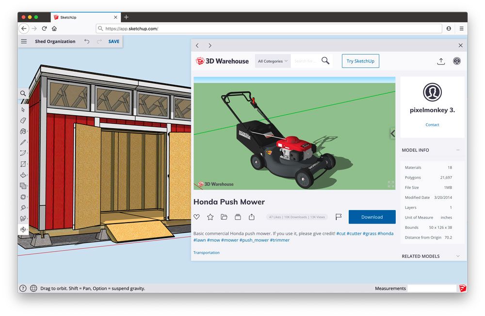 3D Warehouse in SketchUp for Web