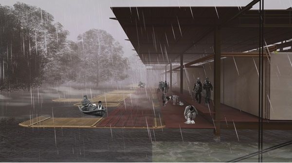 This space can be transformed into a rescue area in response to flood victims in the village.