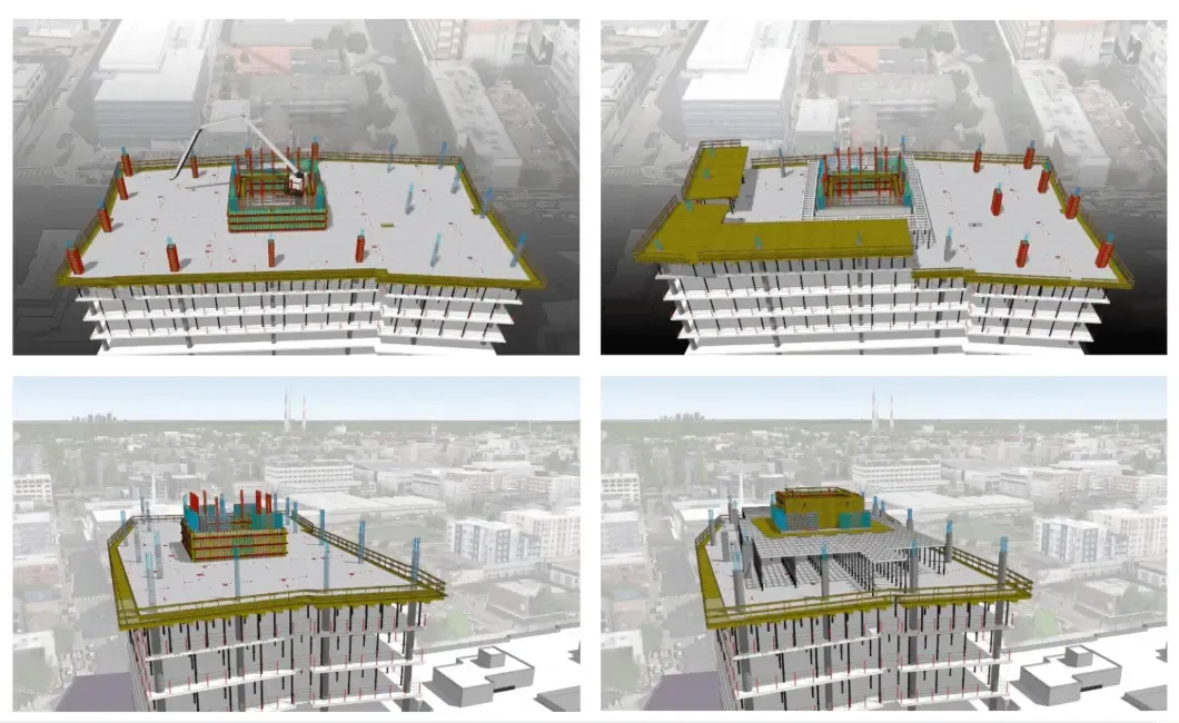 Concrete pour cycle depicted using SketchUp.