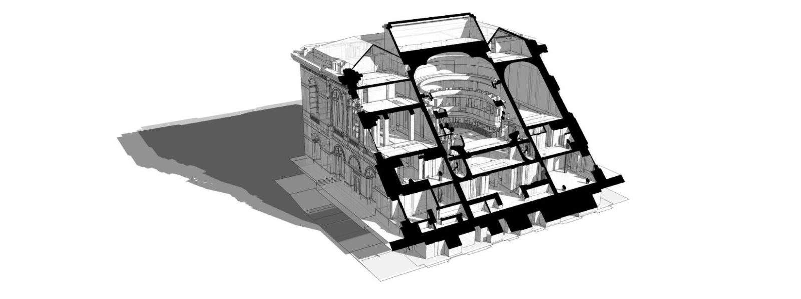 SketchUp section cut of the Saint-Omer Theater.