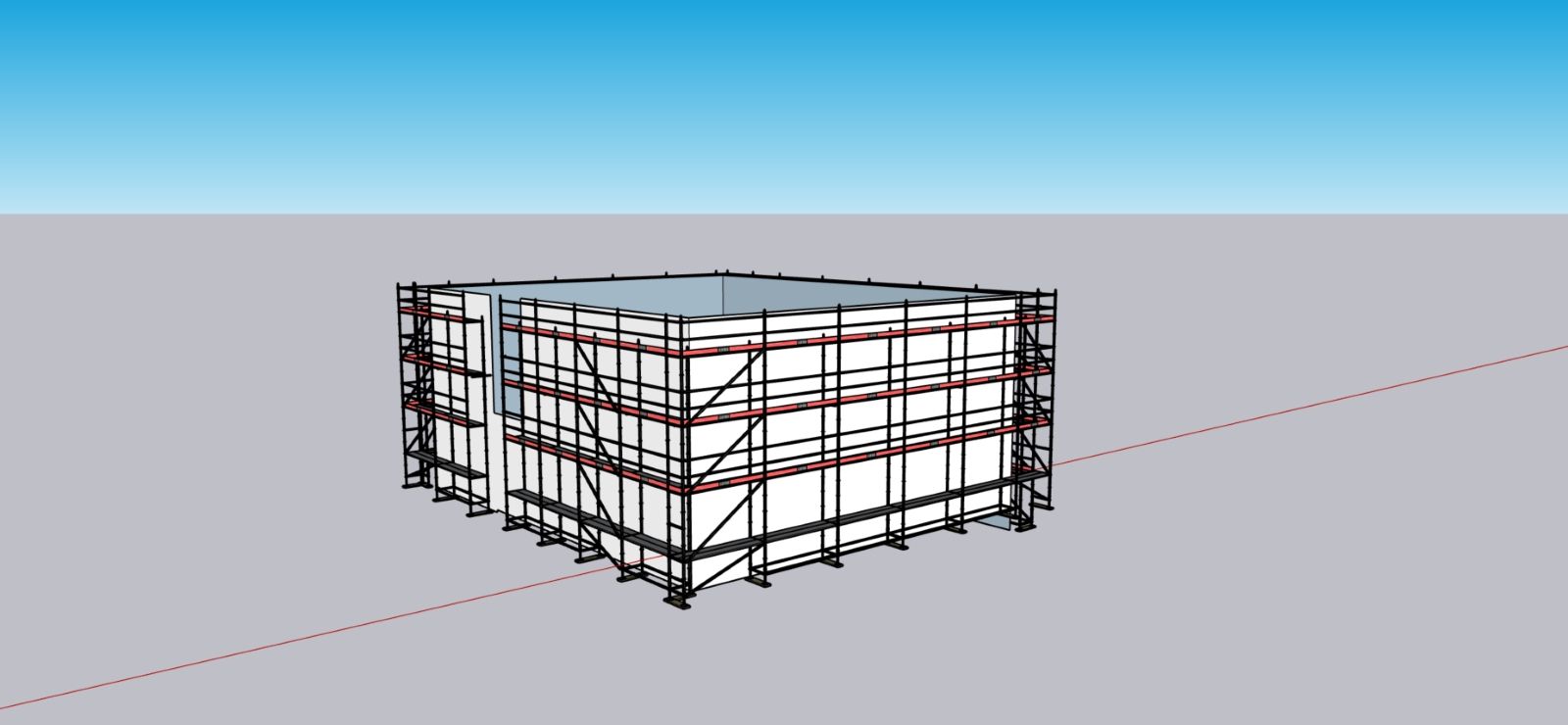 Image showing a model of a house with scaffolding