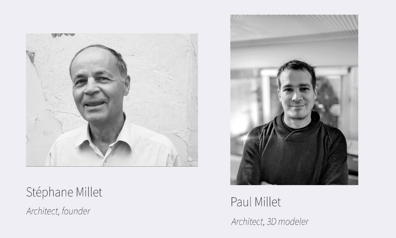 Portraits of Stéphane and Paul Millet. Images courtesy of Clé Millet.