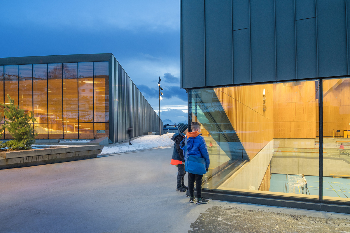 Image showing the two building volumes of Ulstein Arena