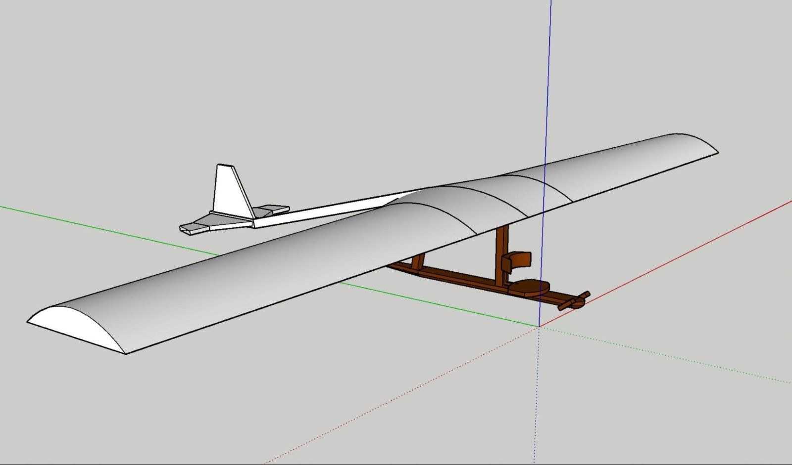 SketchUp model of a glider created during a Project Spectrum class.