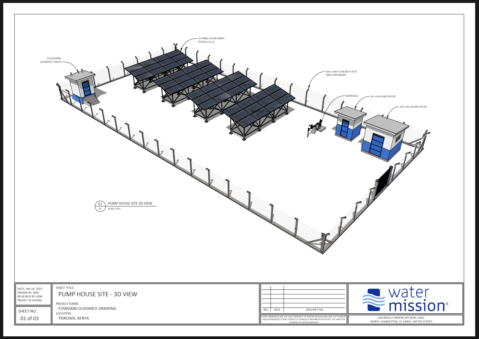 LayOut document shows drawings of a pump house site.