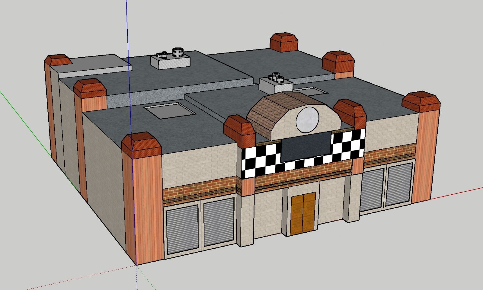 SketchUp model of a pizza place created during a Project Spectrum class.