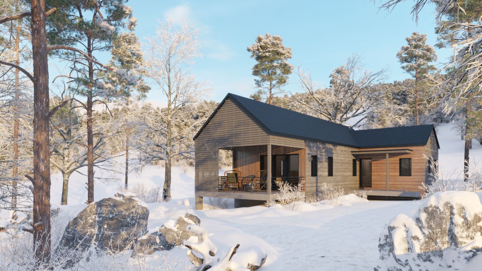 Home completed using B. PUBLIC Prefab panels.
