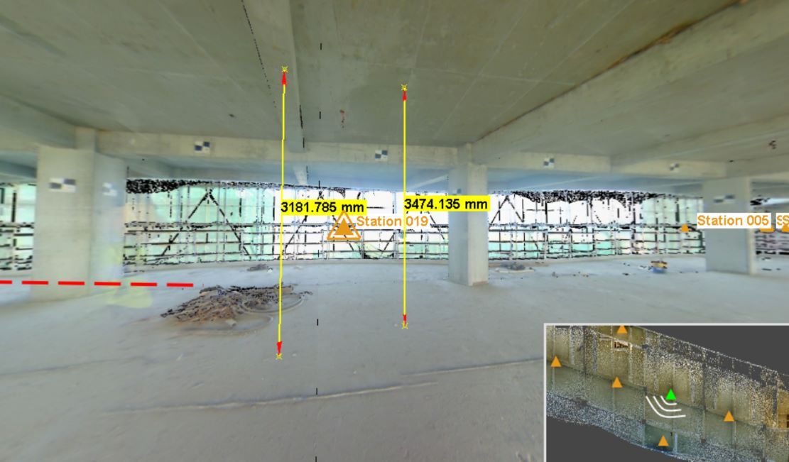 On-site scanning for building structure dimensions