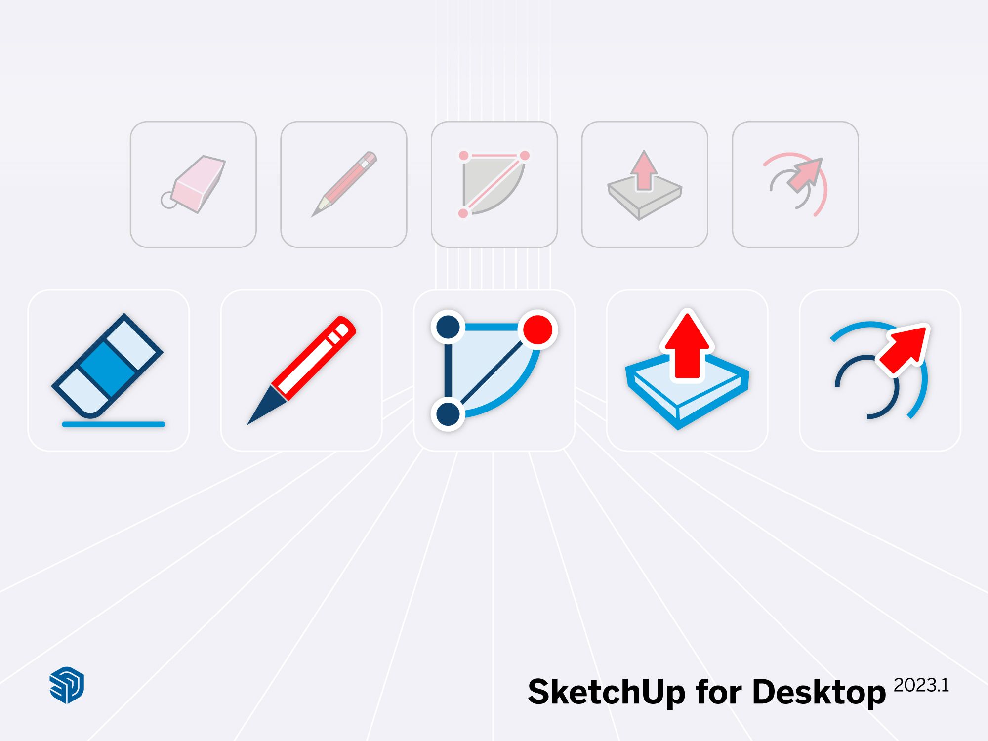 New icons for Desktop and LayOut refresh the user interface.