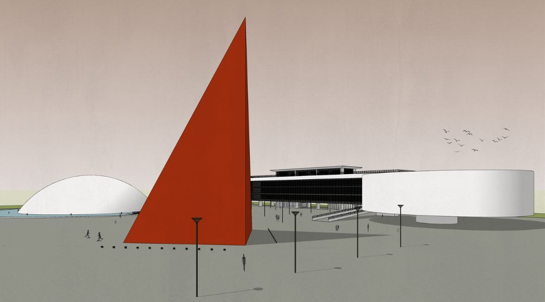 Centro Cultural Oscar Niemeyer, GO. Modelo por: Kamila Lopes.