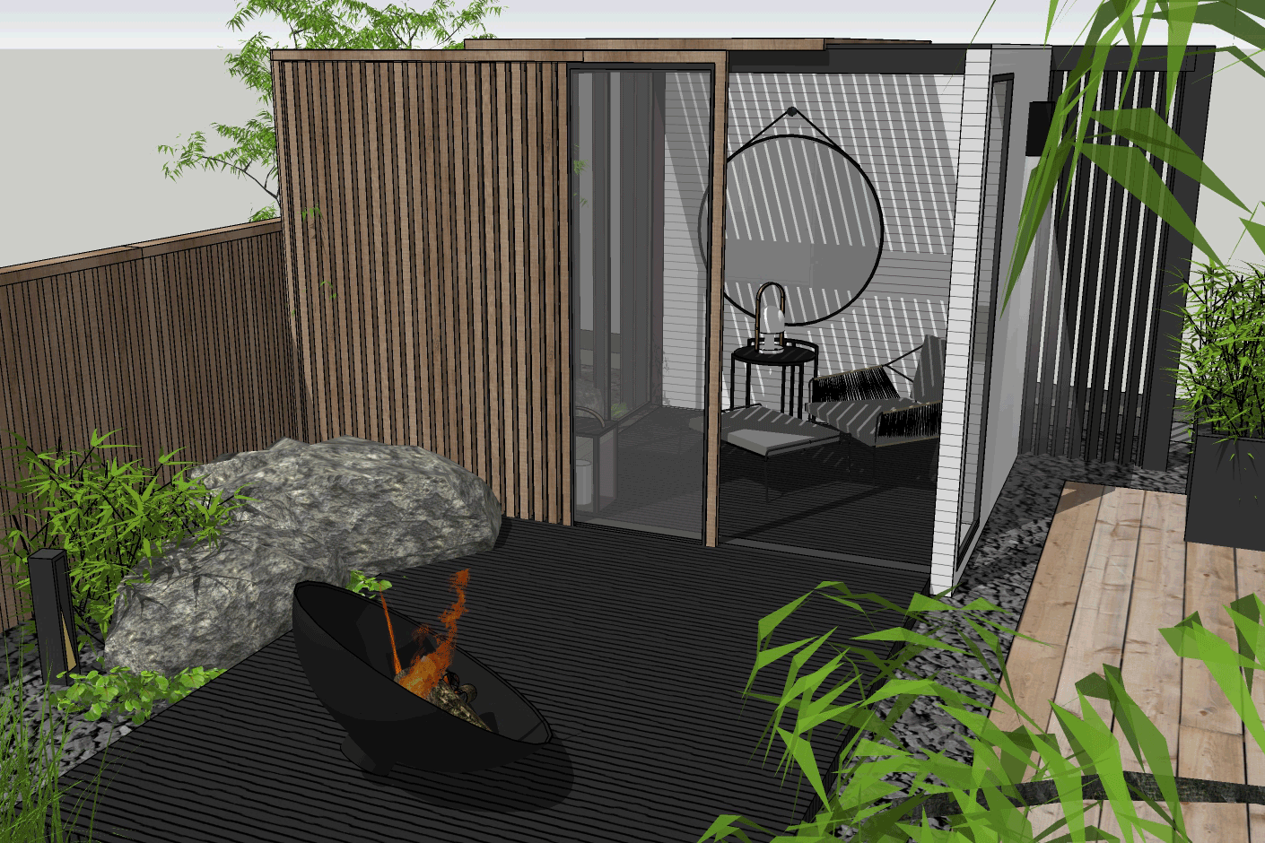 mood boarding and building the rudimentary 3D model