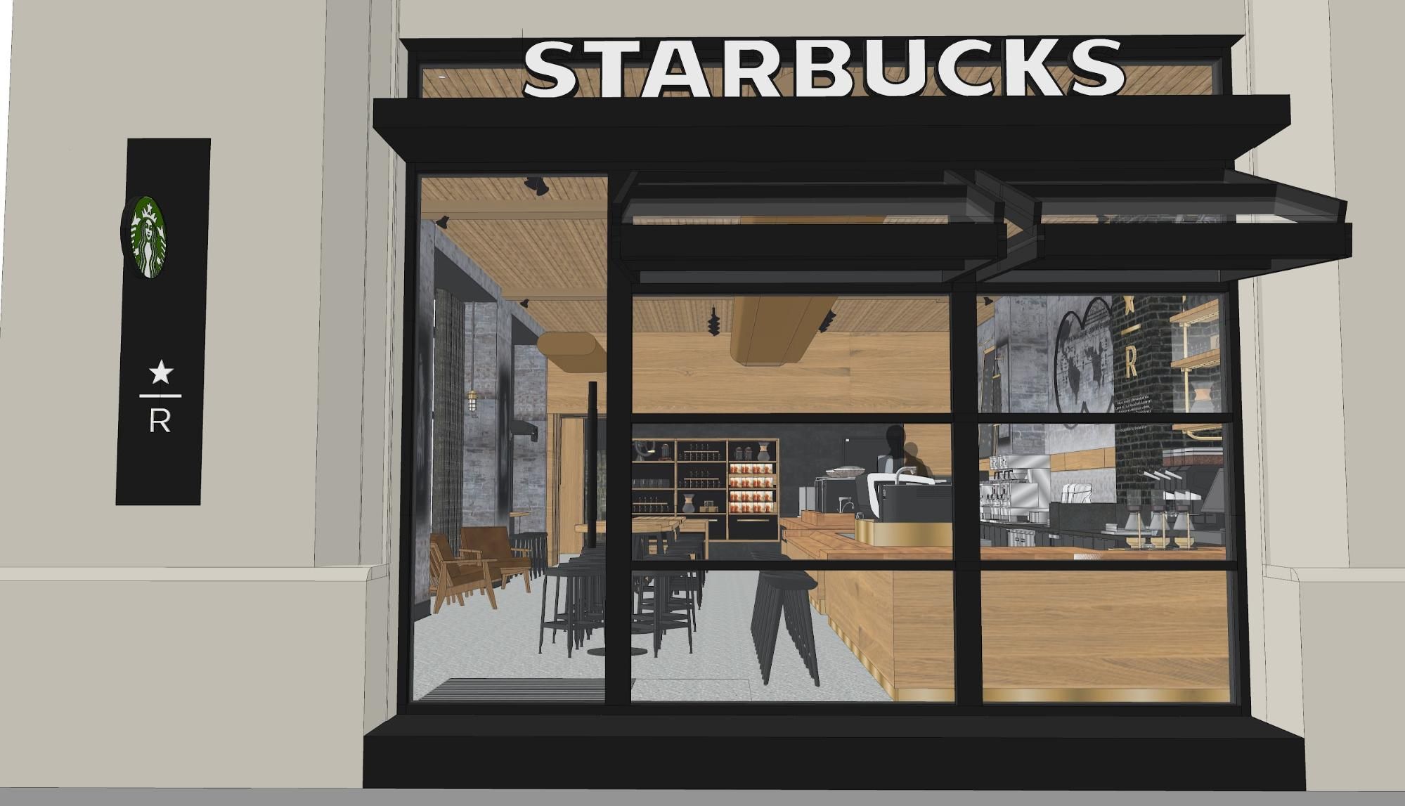 SketchUp model of a Starbucks design