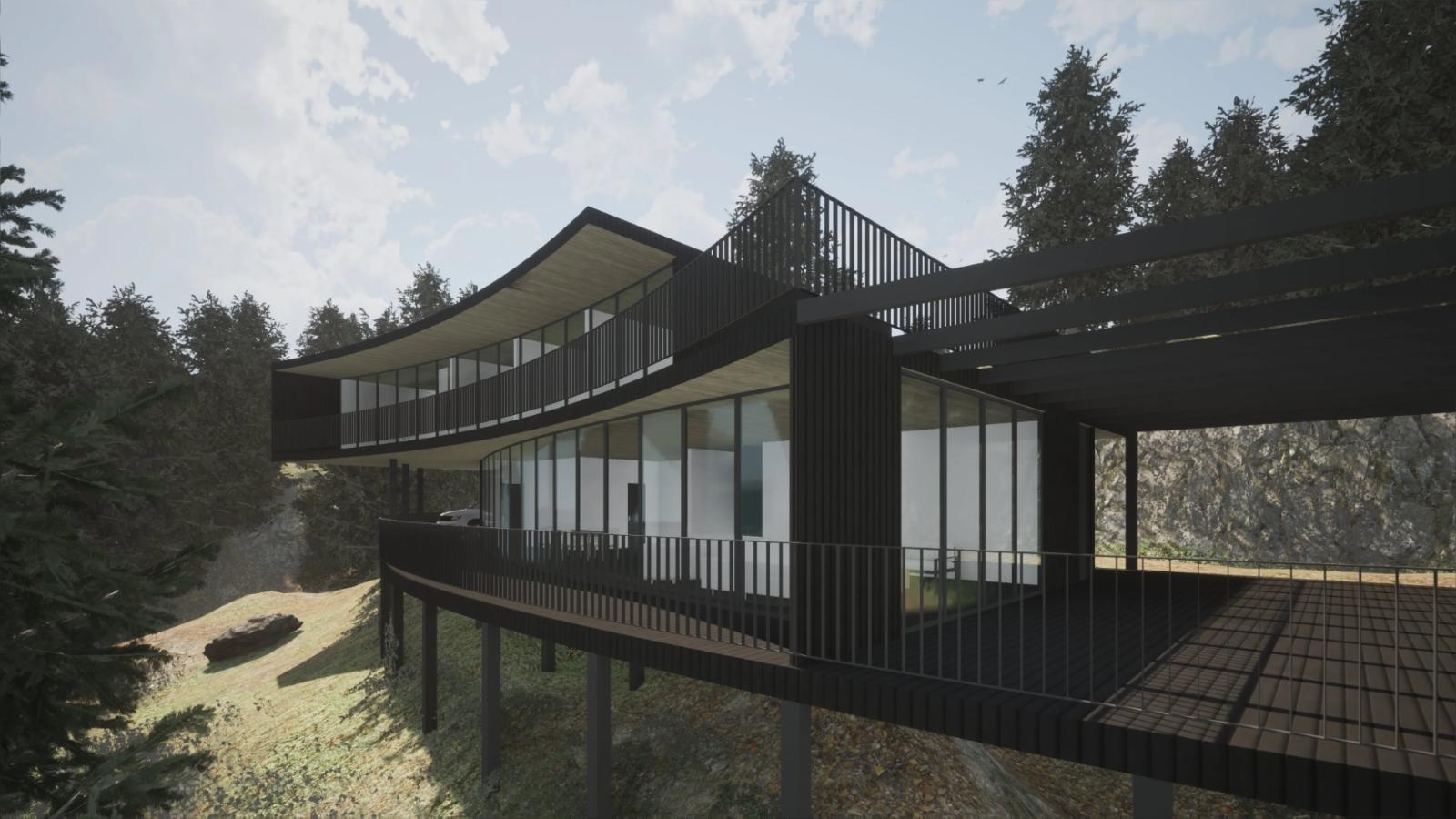Rendering of a residential design by architect Alberto Beitia.
