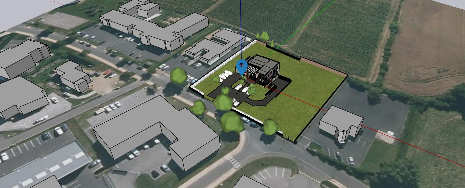 Model showing a building in context