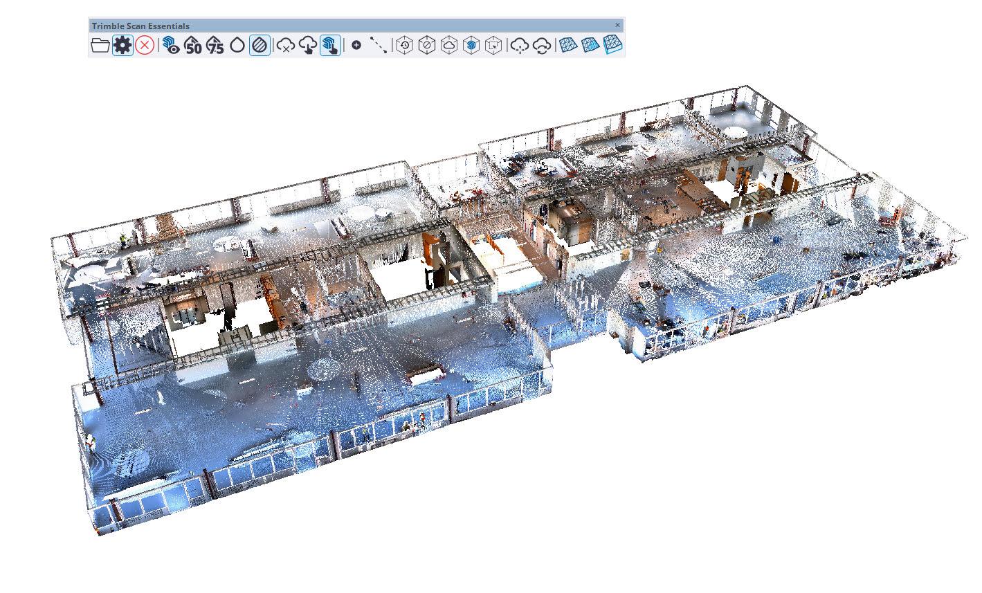Image showing a 3D scan of a construction site in SketchUp.