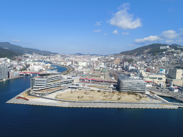 Picturesque, real-life image of the 2019 Good Design Award “Special Award” title winner, showcasing the new Government Buildi