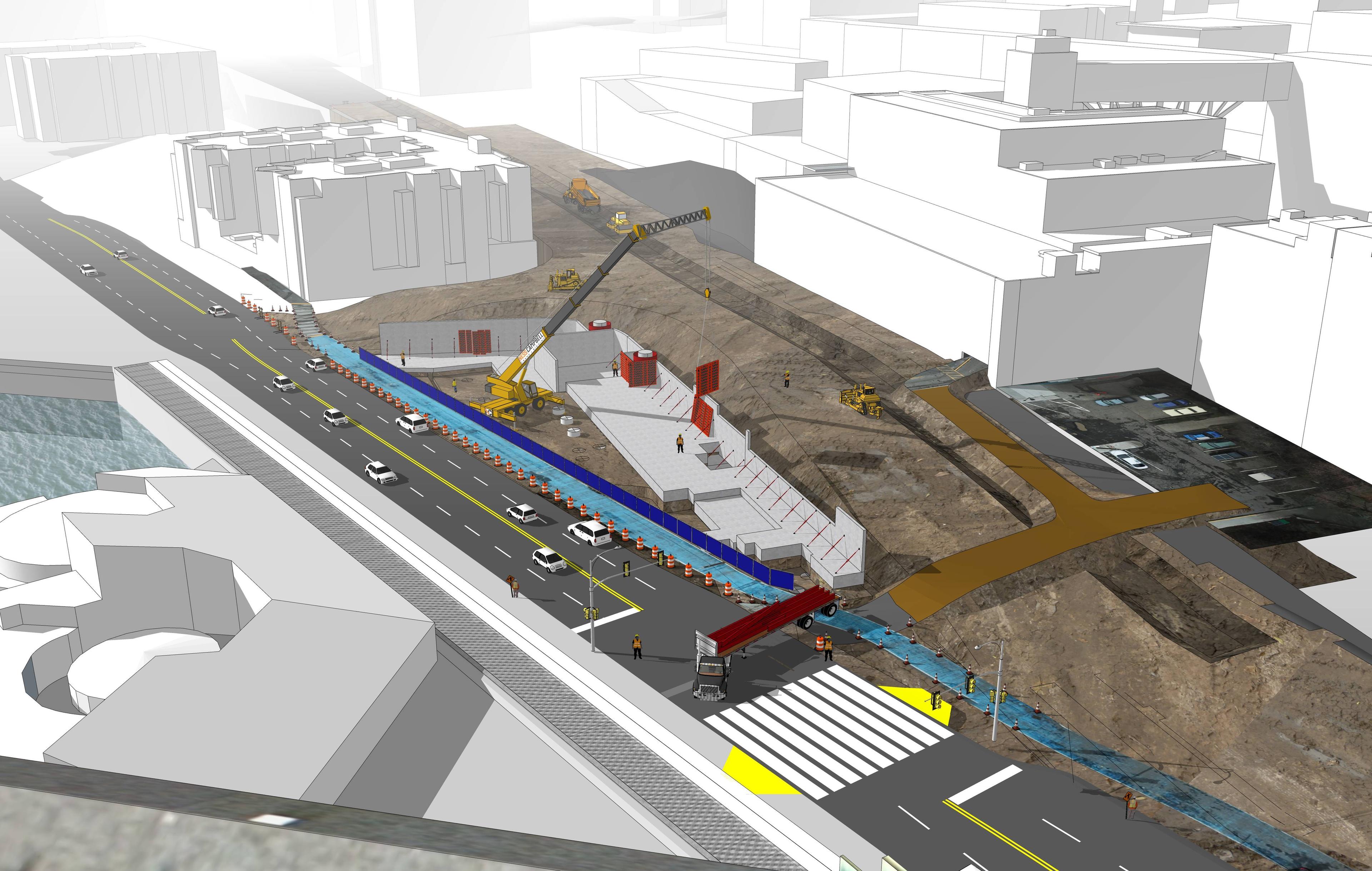 Logistics modeling of a highway in SketchUp
