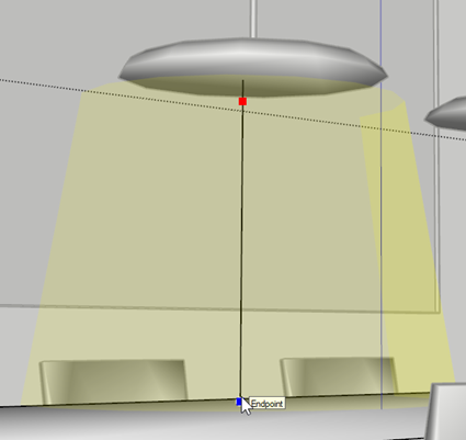 3rd click: Click on the surface you would like the light to touch.
