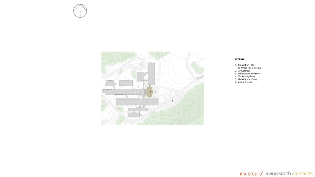 Site plan of the Scion Innovation Hub's Rotorua headquarters