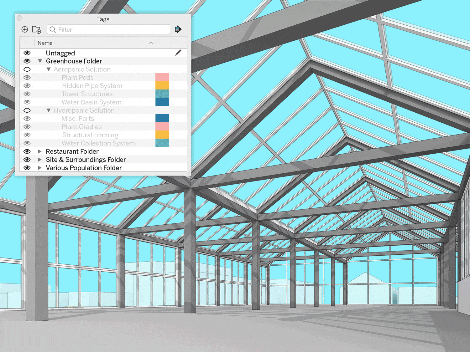 Tag Visibility Options in SketchUp