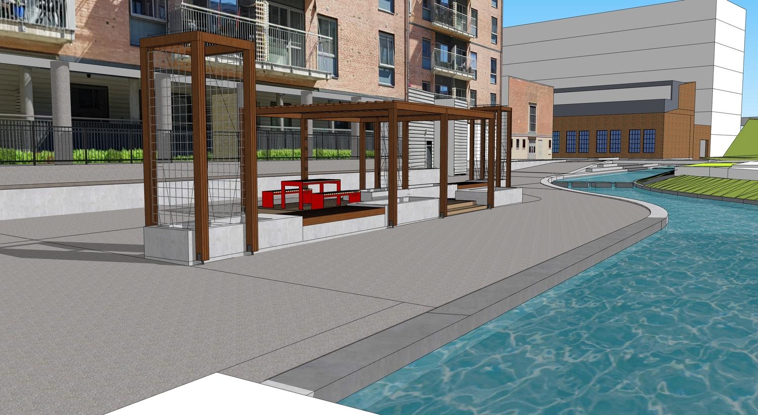SketchUp model of the upgraded public space. Courtesy of Ramboll