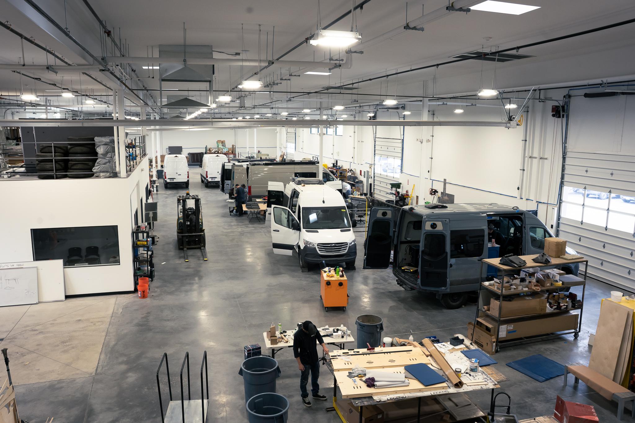 The whole shop in action