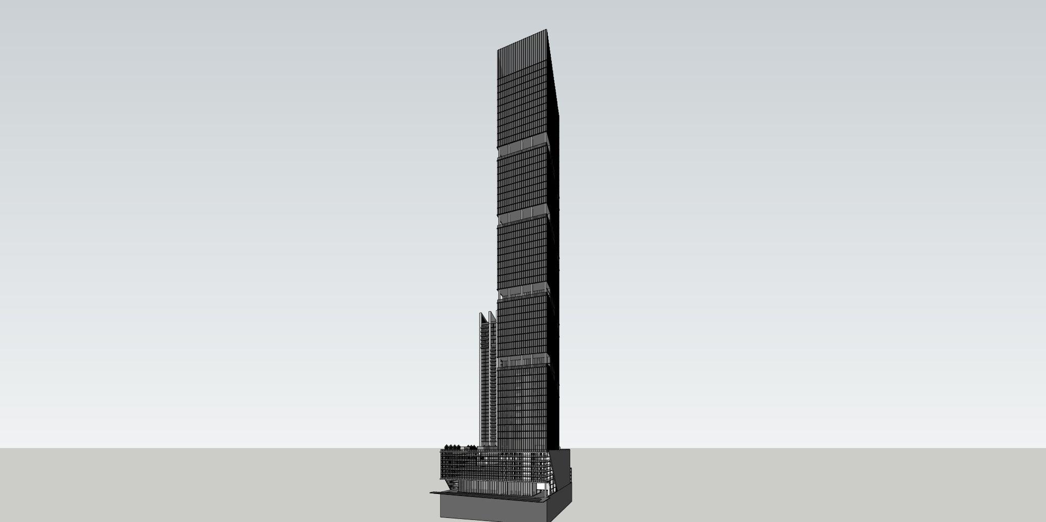 3D model of the two towers, built in SketchUp