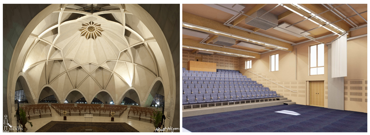 Contemporary Temple and Modern School Hall