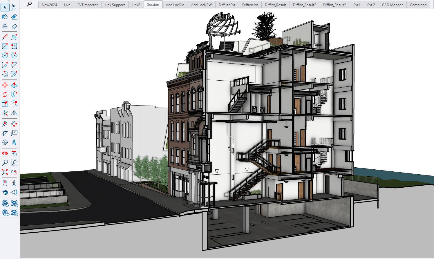 Image showing a Revit file in SketchUp.