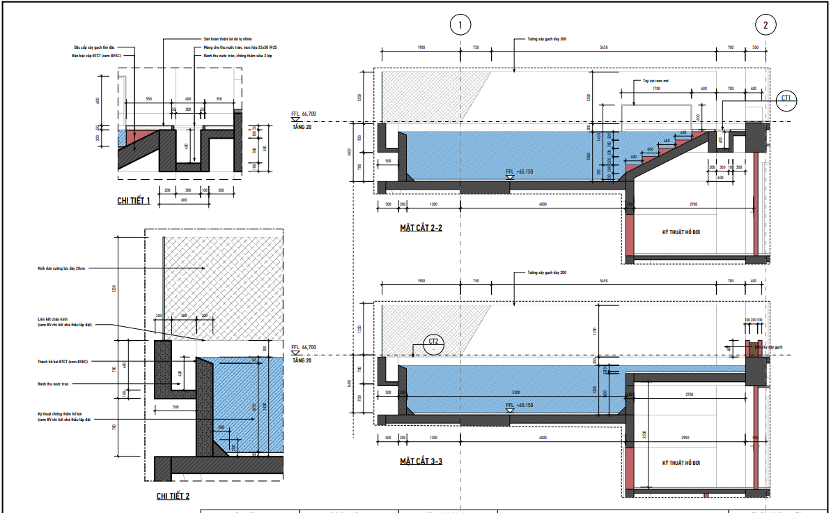 Architectural drawing of the pool