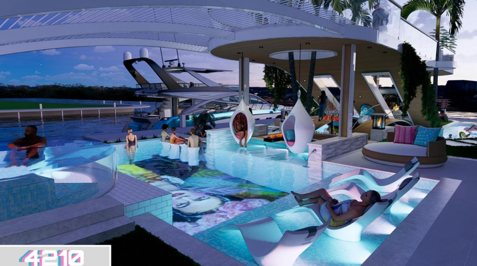 Rendering from Brad’s Million Dollar Pool 2023 Miami Vice design.