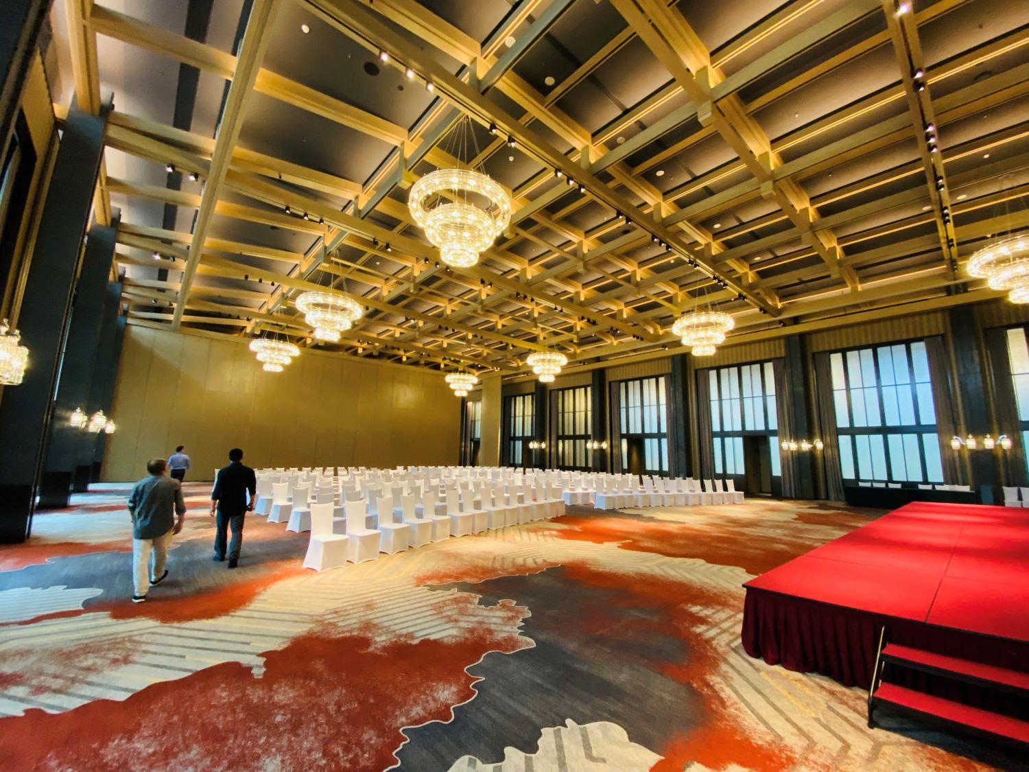 Grand ballroom model vs. the completed site