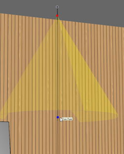 3rd click: This will determine the surface the light will be hitting. Click on the surface you would like the light to hit.