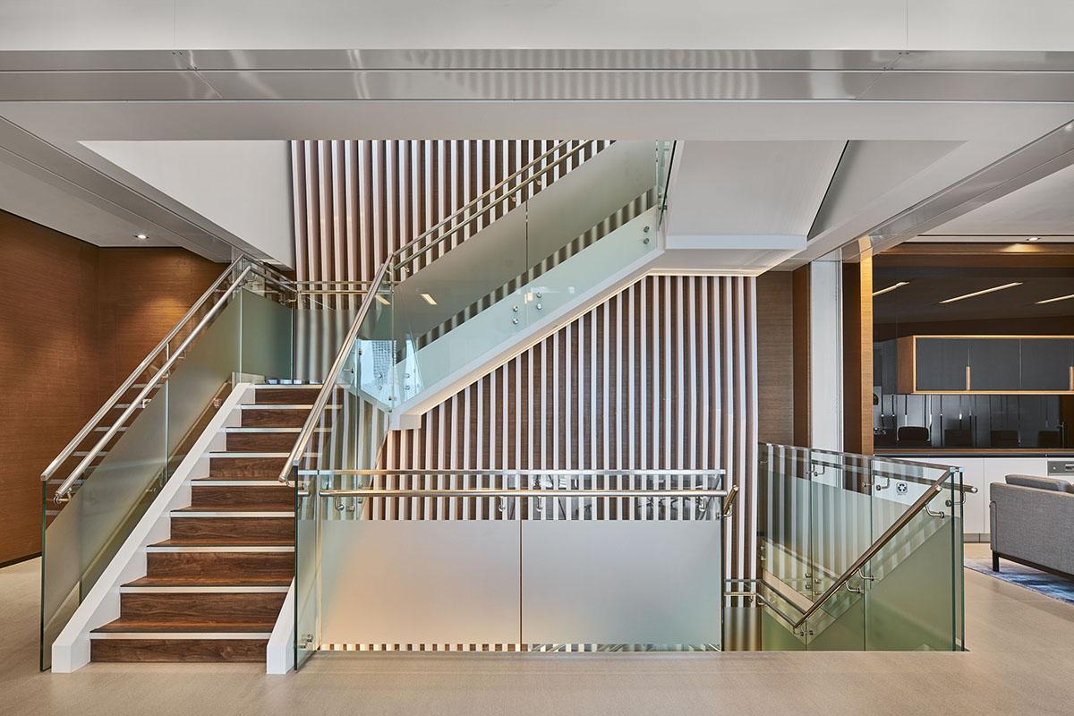image showing the finished product, a clean and crisp space featuring natural materials.