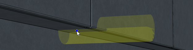 1st click: Will determine the base point for the light.