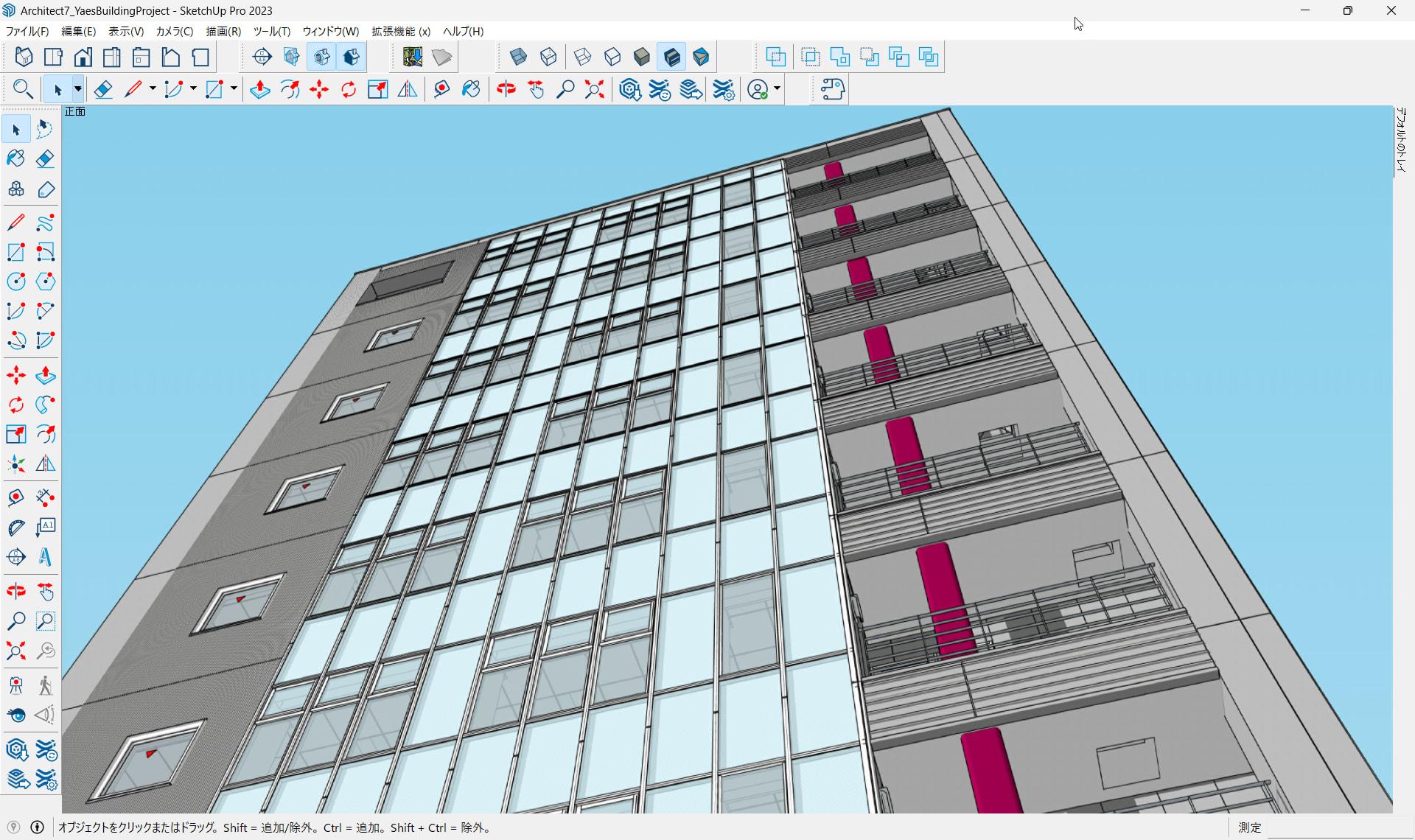 10階建てオフィスビルのSketchUpでの3次元モデル