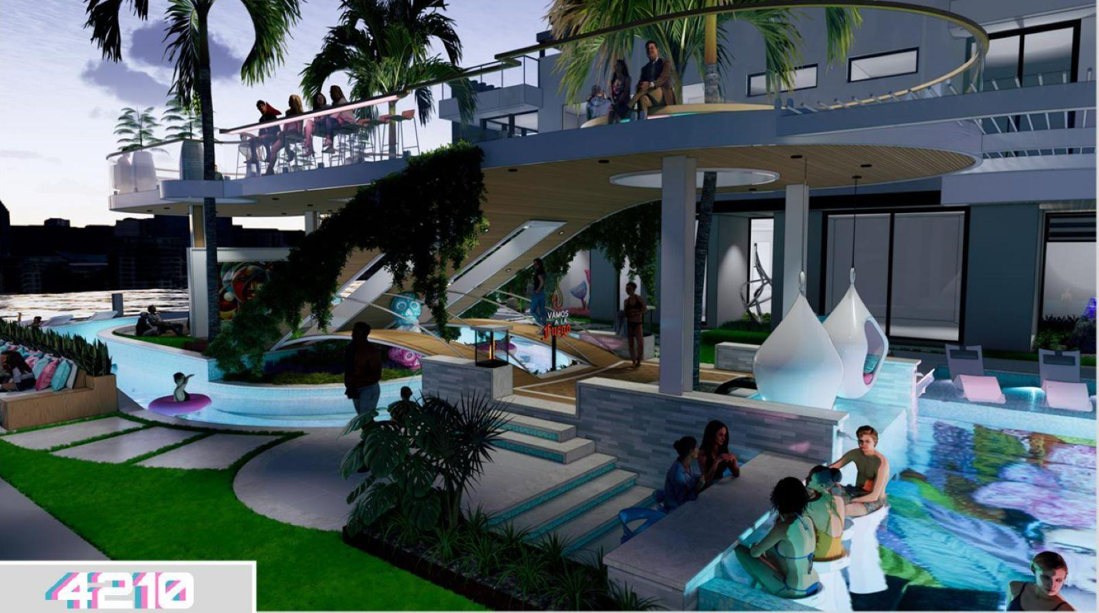 Rendering from Brad’s Million Dollar Pool 2023 Miami Vice design.
