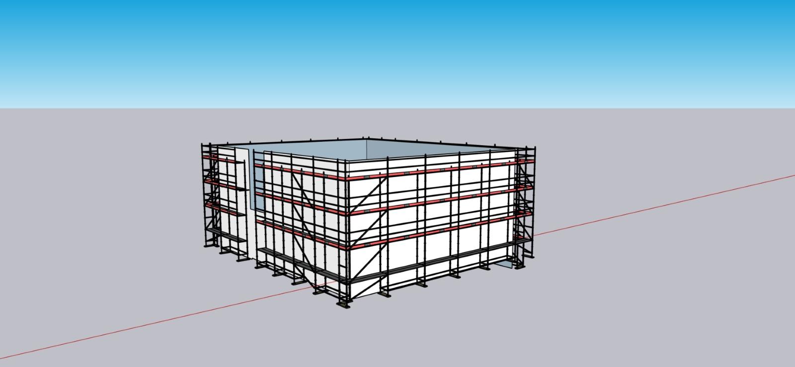 Image showing a model of a house with scaffolding