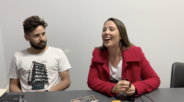 Speaking with Matheus and Claudia