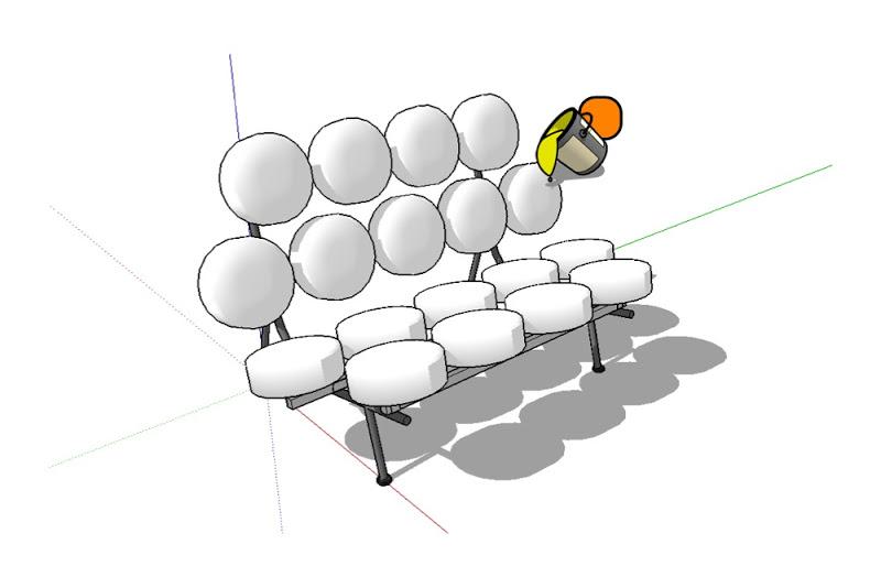 Painting the sofa component orange