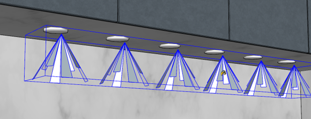 Use the paint bucket to adjust the color of the light.