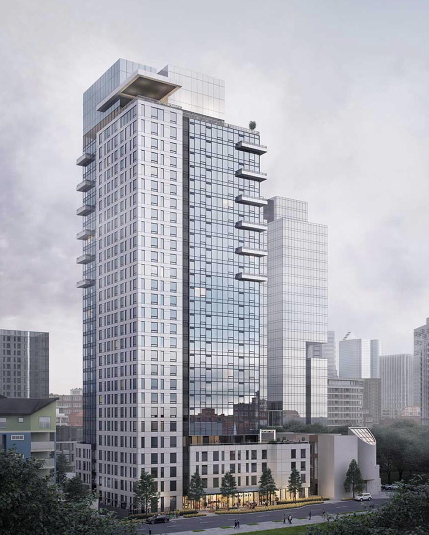 High rise building rendered for Turner's Waverly Project.